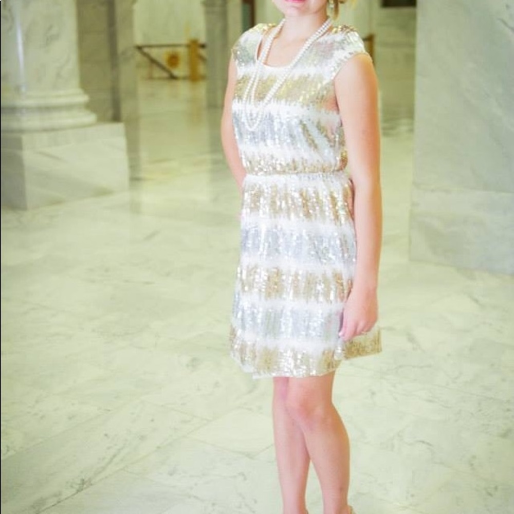 Gold and Silver Gatsby sequin dress